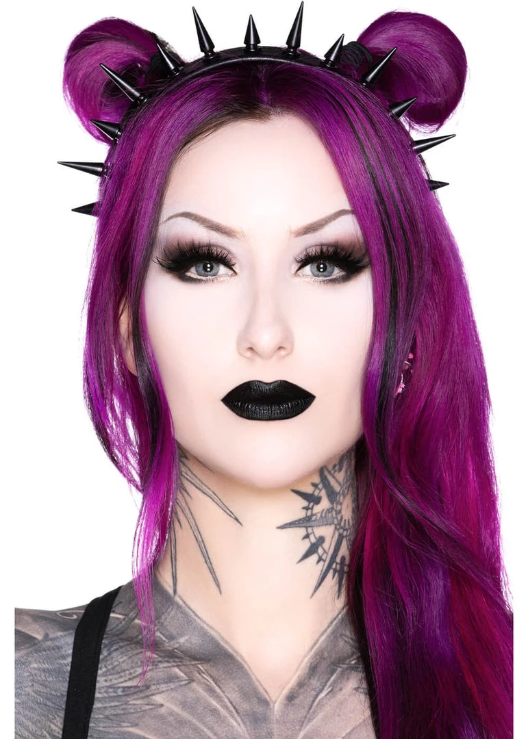New In Killstar Chloe Chaos Spike Headband Black