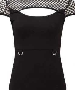 Killstar Ramona Fishet Sleeve Top Black New In