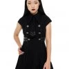 New In Killstar Black Ops Skater Dress Black