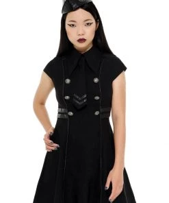 New In Killstar Black Ops Skater Dress Black