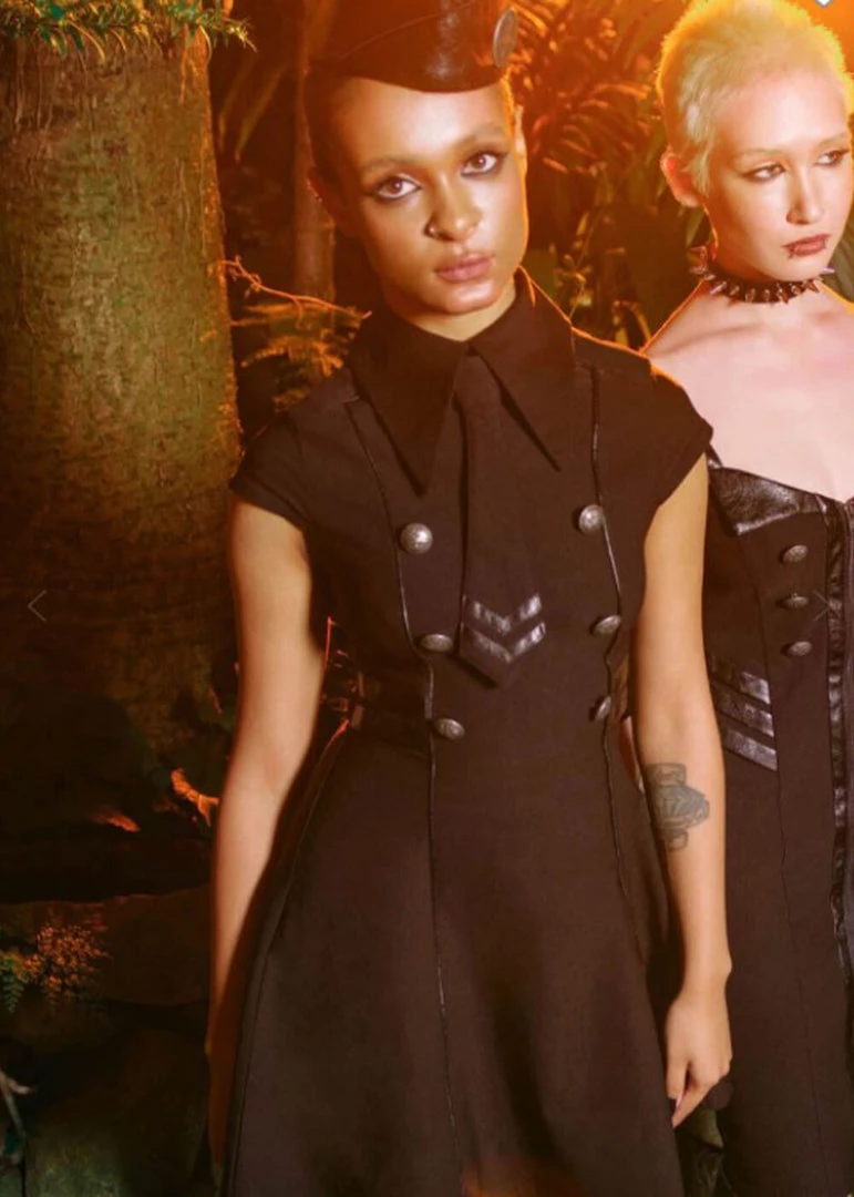 New In Killstar Black Ops Skater Dress Black