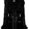 New In Killstar Krystina Faux Fur PU Coat Black