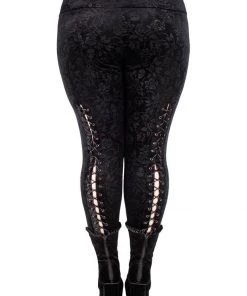 Killstar Bite Me Velvet Leggings Black