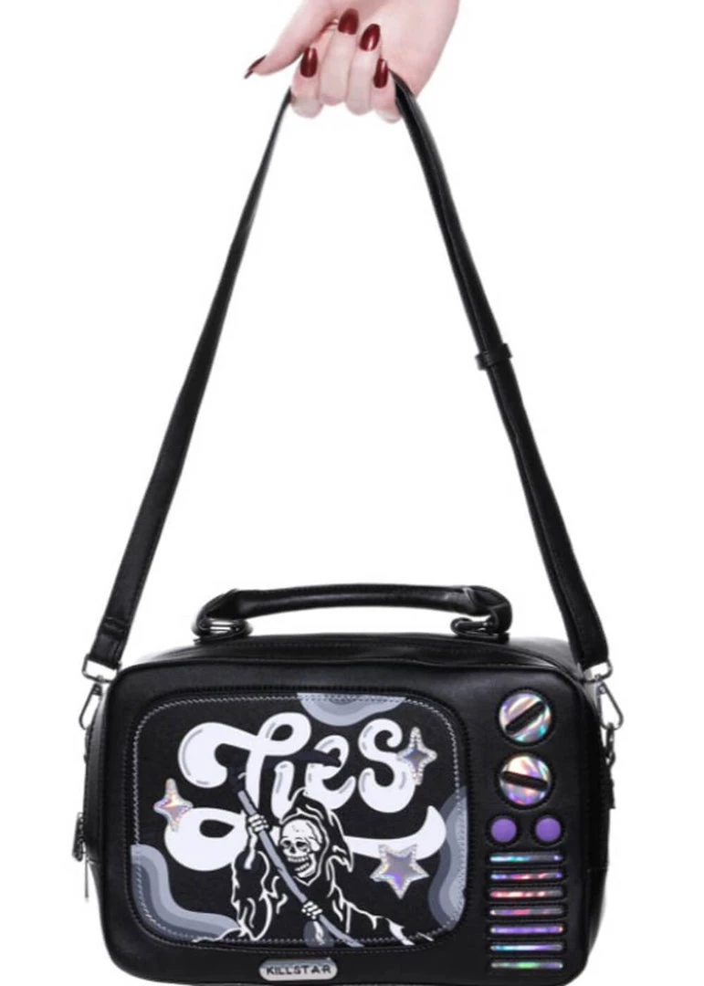 New In Killstar Tv Lies Handbag Black