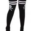 Killstar Crusher Skull Over The Knee Socks Black