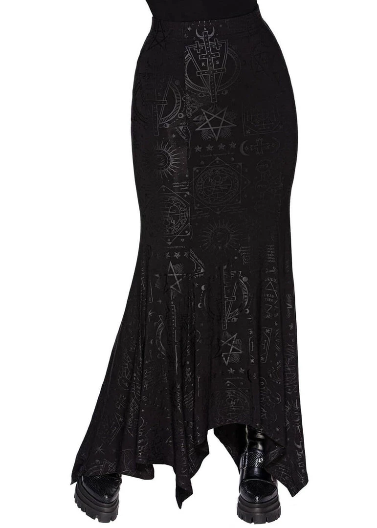 Killstar Unholy Sabbath Elemental Maxi Skirt Black