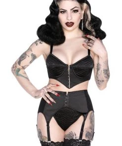 Killstar Webutant Spiderweb 50's Bullet Bra Black
