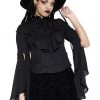 Killstar Moonshrine Ruffle 40's Blouse Black