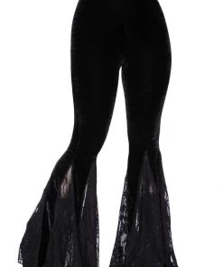 New In Killstar Night Stalker Velvet 70's Flared Trousers Black