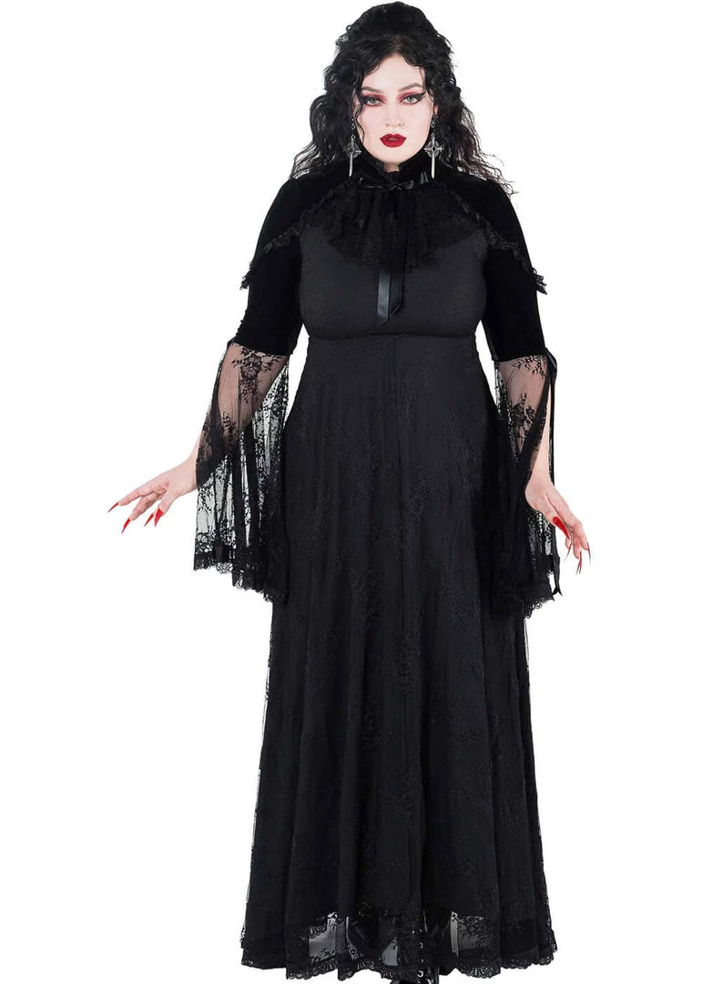 Killstar Countess Lace Maxi Dress Black