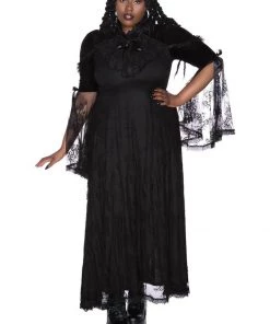 Killstar Countess Lace Maxi Dress Black