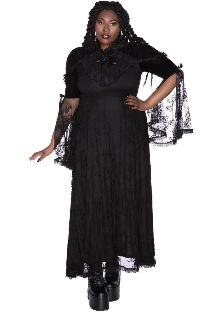 Killstar Countess Lace Maxi Dress Black