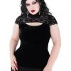 New In Killstar Eternally Yours Keyhole 40's Top Black