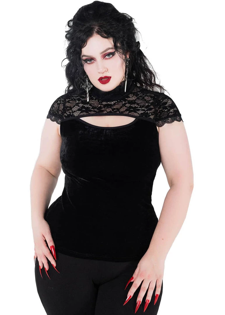 New In Killstar Eternally Yours Keyhole 40's Top Black