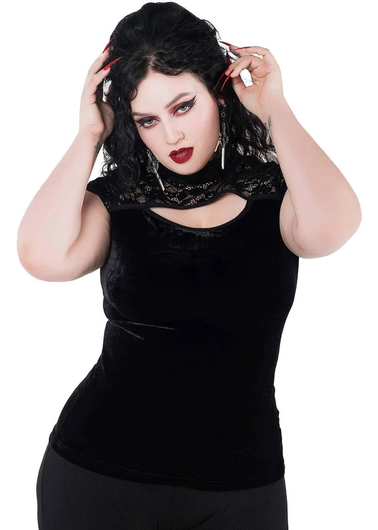 New In Killstar Eternally Yours Keyhole 40's Top Black