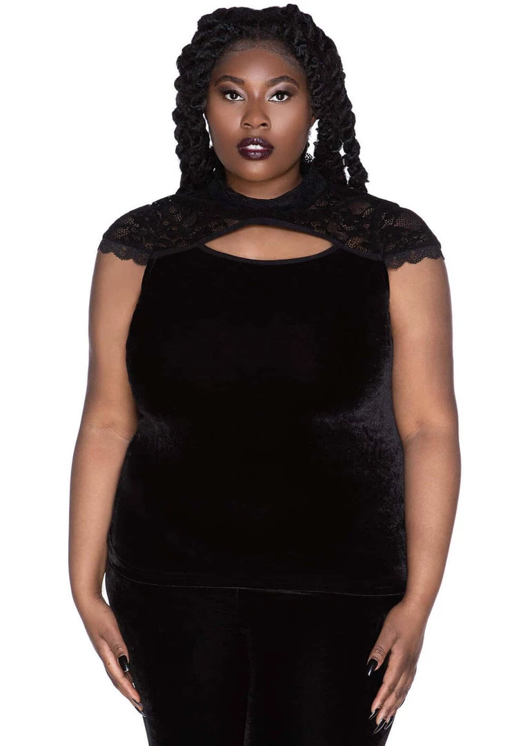 New In Killstar Eternally Yours Keyhole 40's Top Black