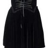 Killstar Dark Lover Velvet Swing Skirt Black