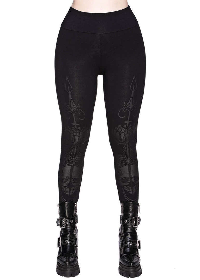 New In Killstar Death Ray Skull Leggings Black