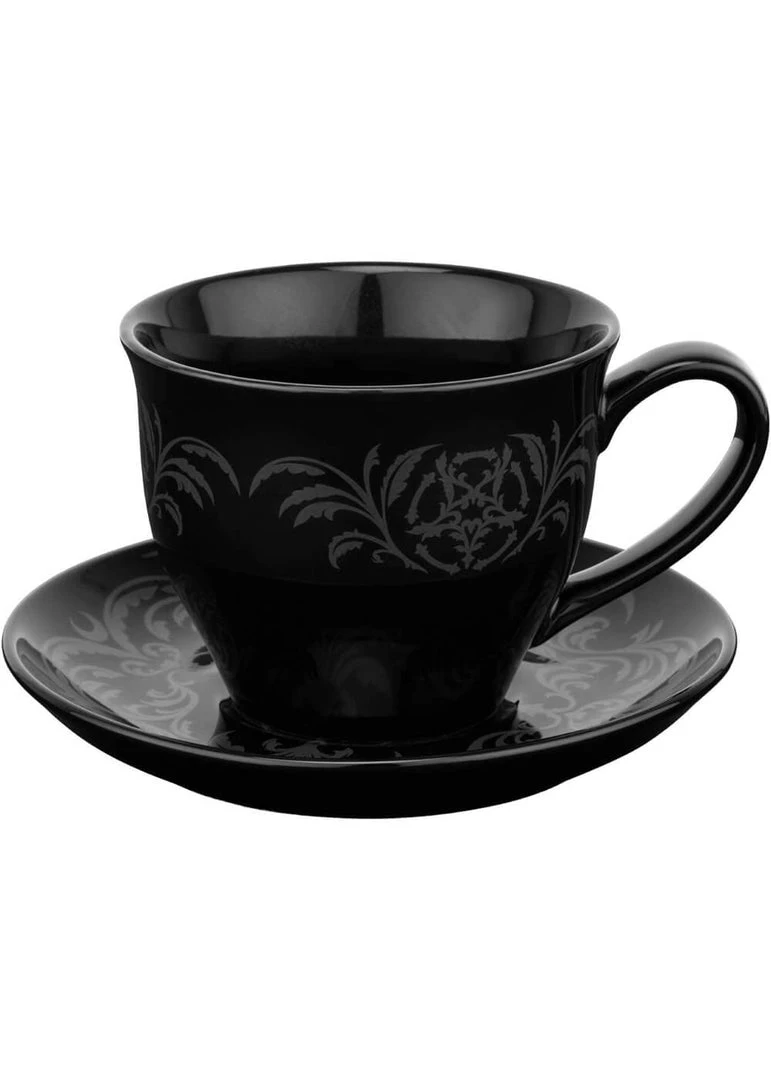 New In Killstar Morticia XL Tea Cup & Saucer Black