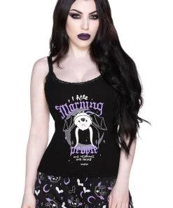 Killstar Lounge Batty Lace Cami Top Black