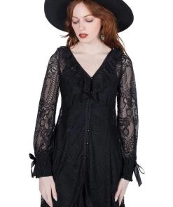 New In Killstar Cycbele Lace 70's Dress Black