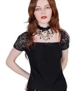 Killstar Octovia Lace 40's Top Black