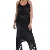 New In Killstar Starry Eyed Velvet 70's Maxi Dress Black