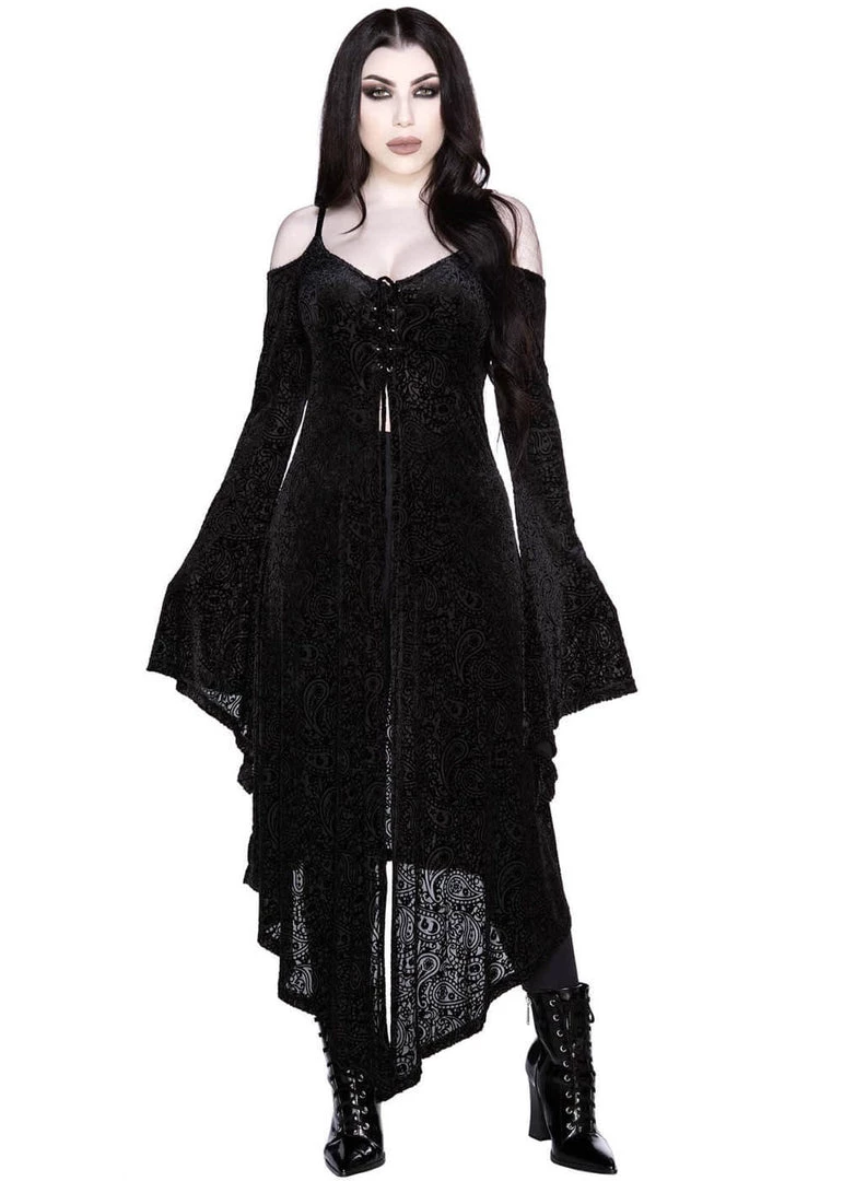 Killstar Grateful Dread Velvet 70's Duster Black New In