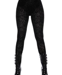 New In Killstar Althea's Evil Velvet Leggings Black