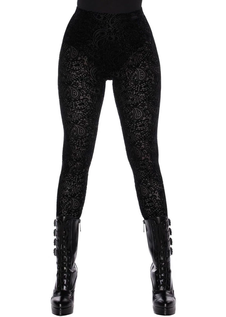 New In Killstar Althea's Evil Velvet Leggings Black