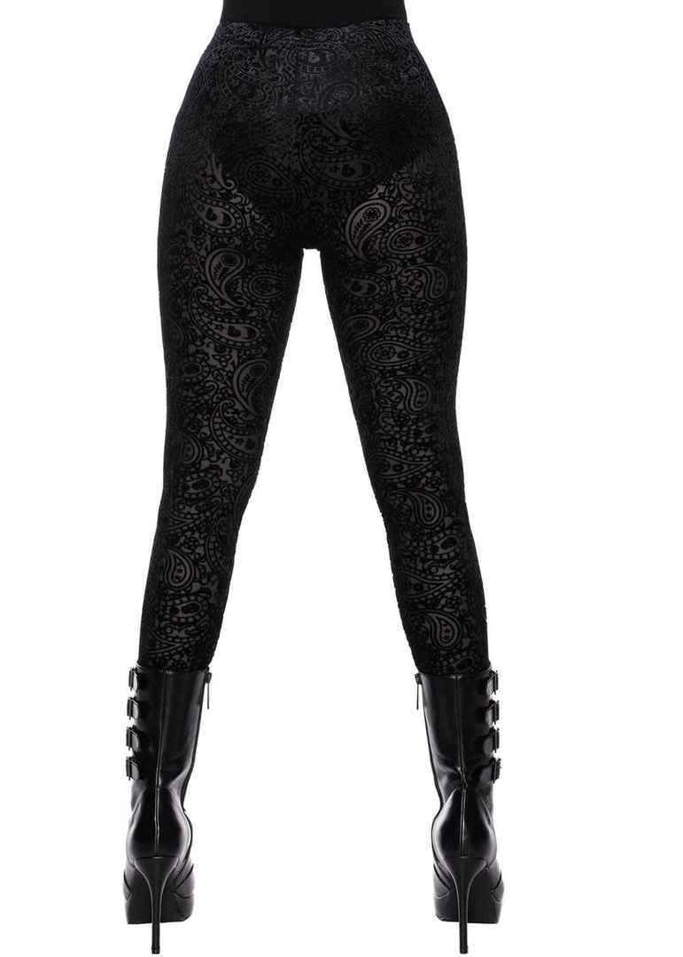 New In Killstar Althea's Evil Velvet Leggings Black