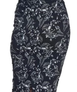 New In Killstar Lucilani Skulls 50's Pencil Skirt Black