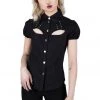 Killstar Hellstar Lace Up Top Black