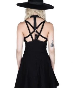 Killstar Dark Flair Skirt With Suspenders Black New In