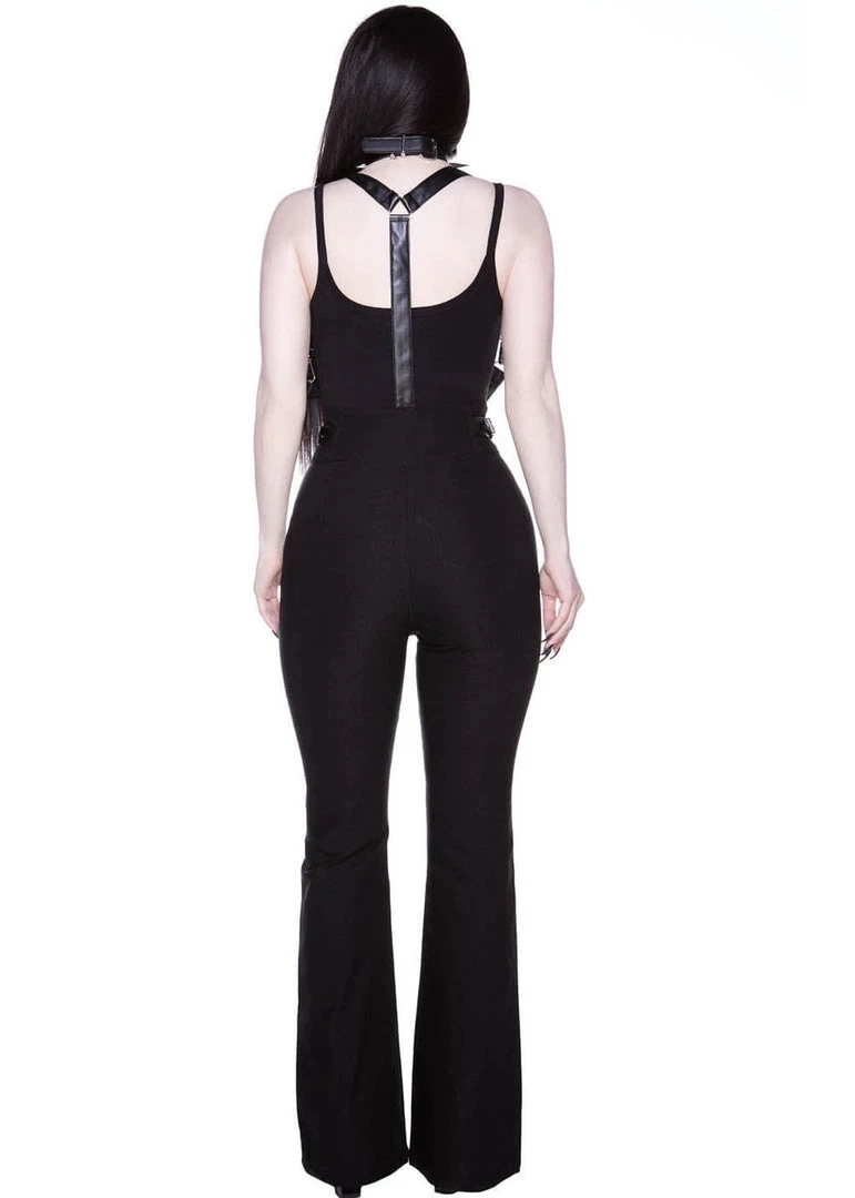 New In Killstar Corporate Misfit Trousers With Suspenders Black