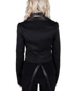 Killstar Office Demon Jacket Black Pinstripe