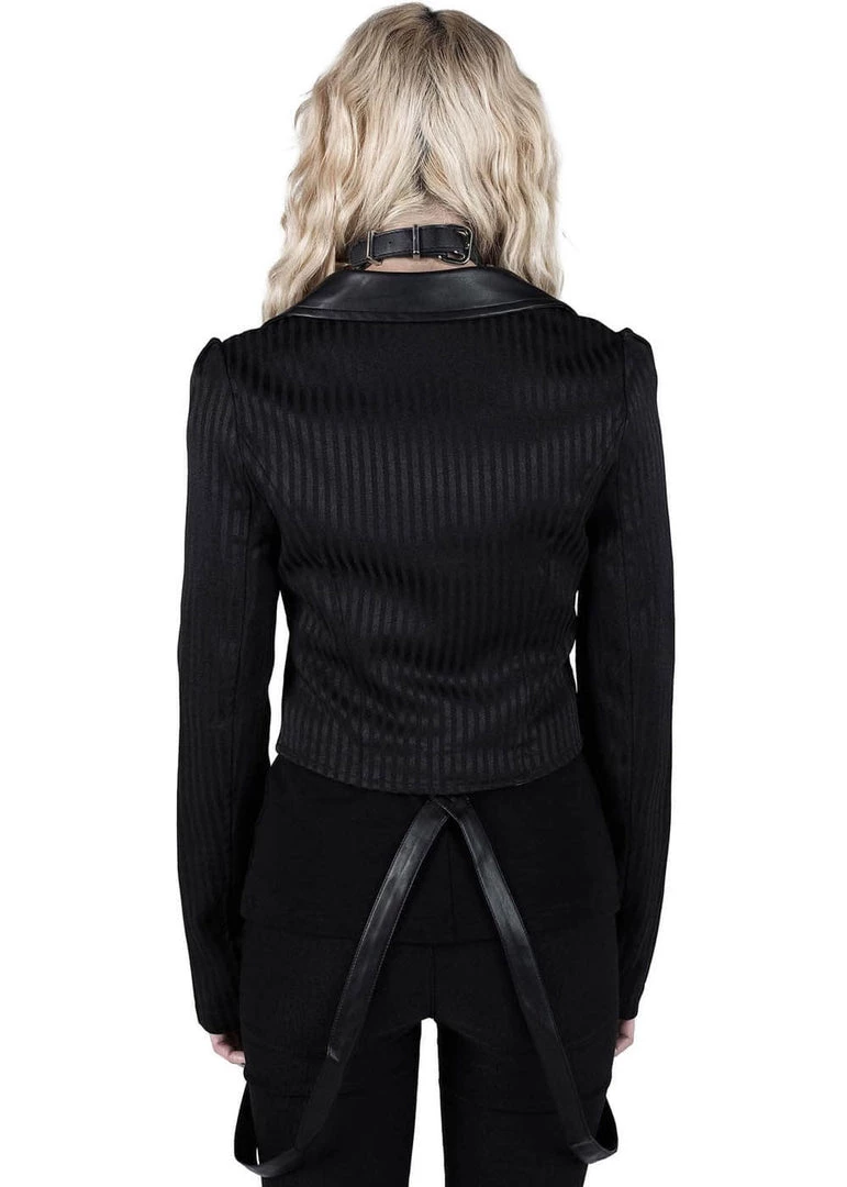 Killstar Office Demon Jacket Black Pinstripe