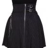 Killstar Devil In Disguise 80's Skirt Black Pinstripe New In