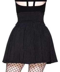 Killstar Devil In Disguise 80's Skirt Black Pinstripe New In