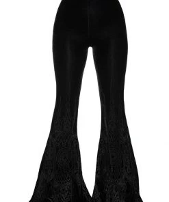 Killstar De La Souless Velvet Flares 70's Trousers Black New In