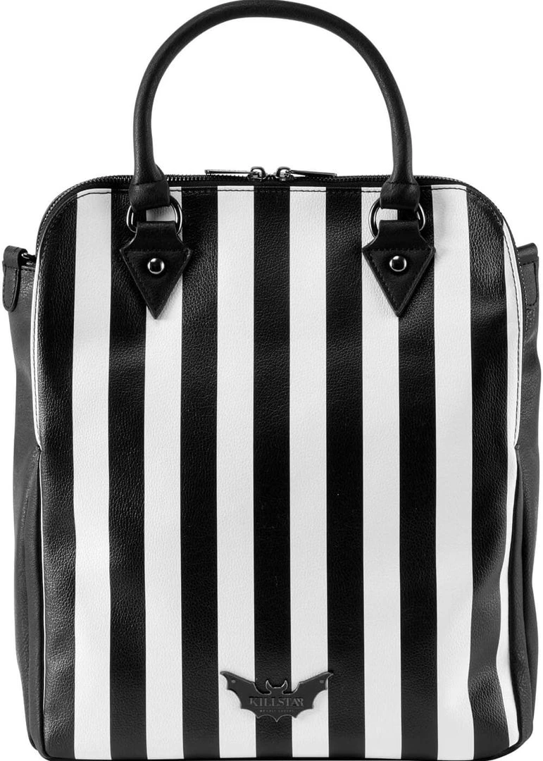 New In Killstar Lines Tag Stripe Bag Black White