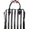 New In Killstar Lines Tag Stripe Bag Black White