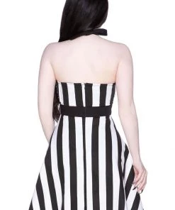 Killstar It's Showtime Stripe 80's Swing Dress Black White