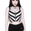 Killstar Stripe O Negative 80's Top Black White New In