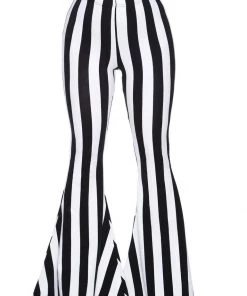 New In Killstar Inferno Room Stripe Flares 70's Trousers Black White
