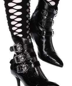 Killstar Mania Skulls Boots Zwart