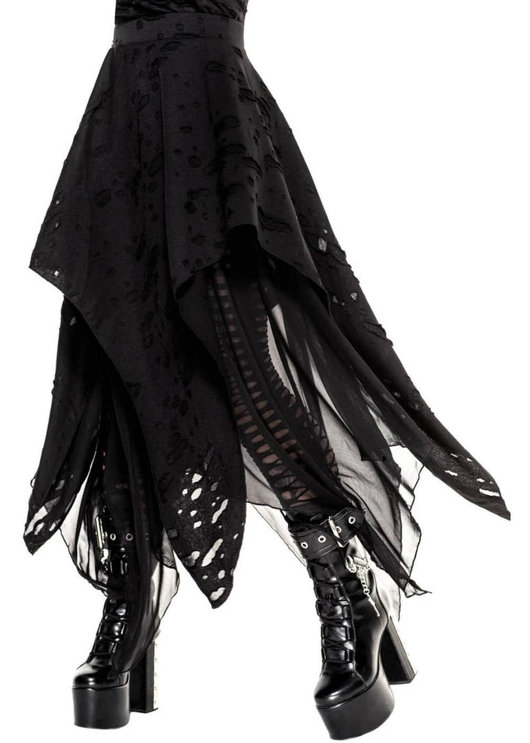 Killstar Death Valley Maxi Skirt Black New In