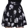 Killstar Miss Mortem Skulls Skater Skirt Black