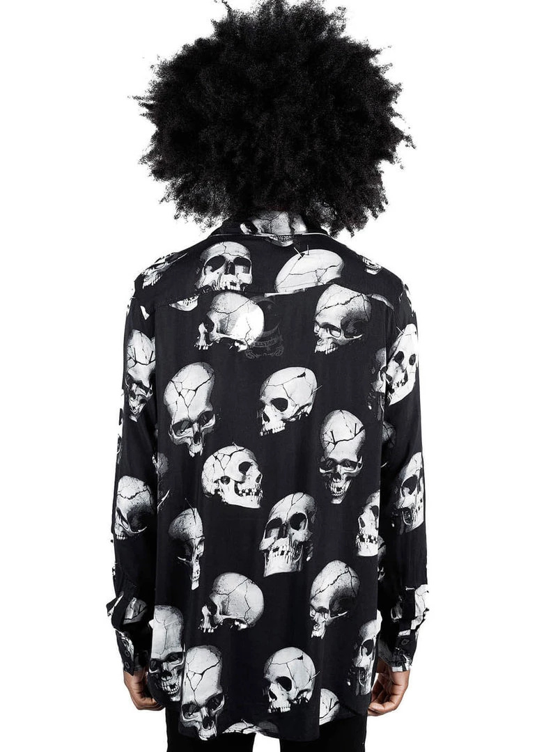 New In Killstar Men Fatal Attraction Skulls Shirt Black