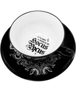 New In Killstar Hocus Pocus Tea Cup & Saucer Black